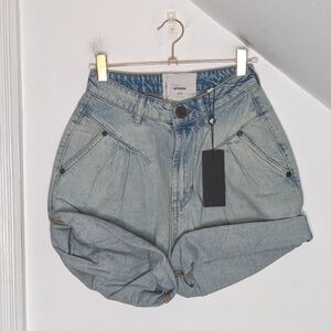 ONE TEASPOON Light Wash Kansas High Rise 80s Street Walker Short NEW Size 23